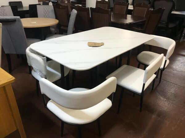 7 PC WHITE KITCHEN CHAIRS