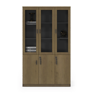 Filing Cabinet – OZ2527  3 Door | Mid Brown Finish